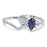 Marquise Cut Sterling Silver Simulated Blue Sapphire Wedding Engagement Ring Set for Women