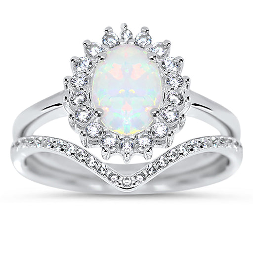 White Opal Engagement Ring for Women