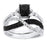 black bridal ring set for women