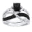 black engagement ring set