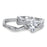 Marquise Cut Sterling Silver Vintage CZ Wedding Engagement Ring Set for Women