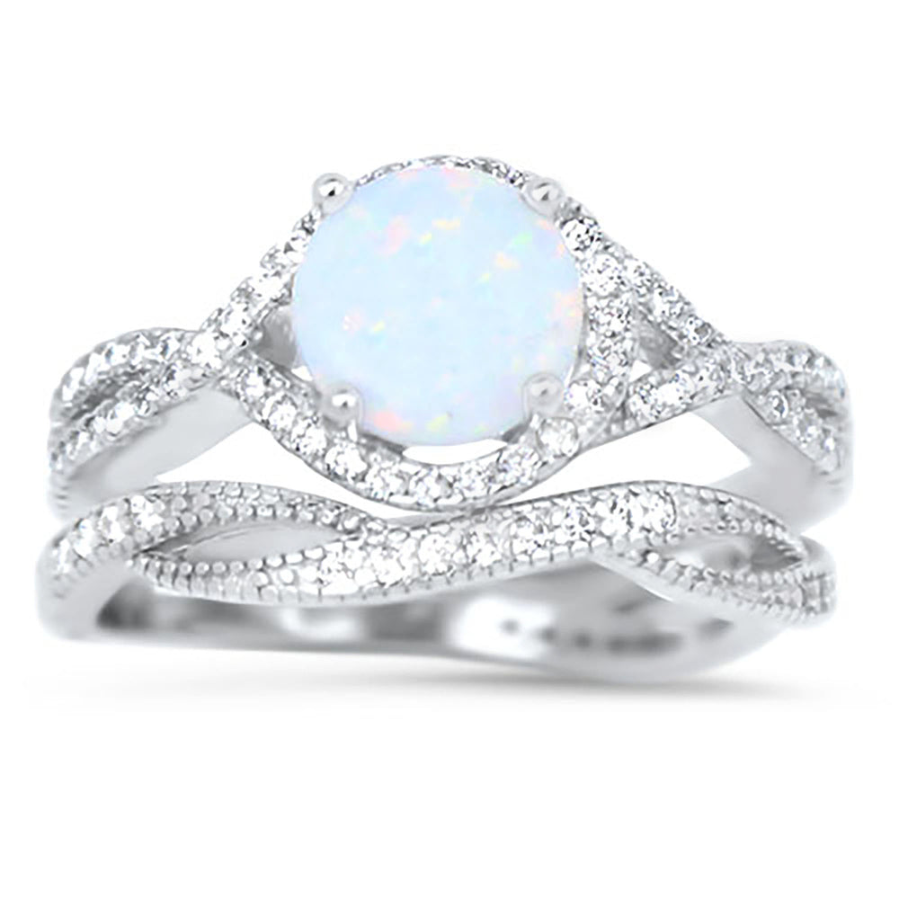 White Opal Engagement Ring for Women