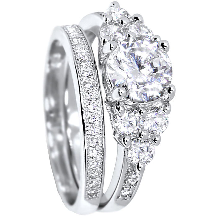 CZ Wedding Engagement Ring Set for Women