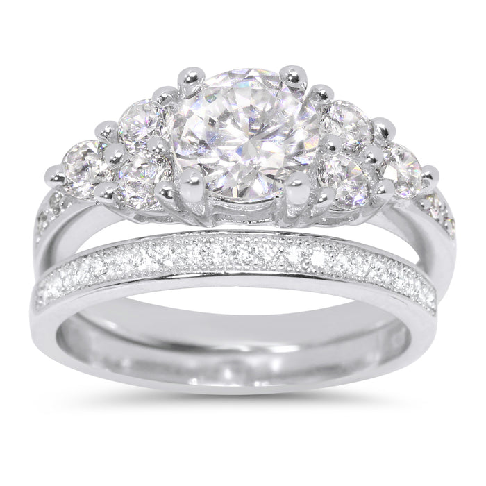 CZ Wedding Engagement Ring Set for Women