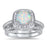 White Opal Wedding Engagement Ring Set for Women