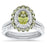 His and Her Peridot Green TRIO Wedding Engagement Ring Set