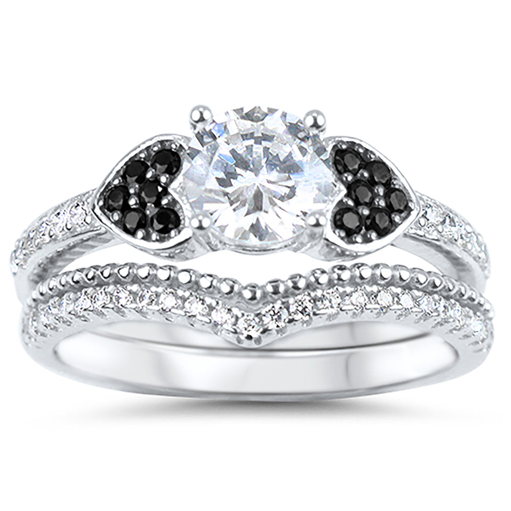 CZ Wedding Engagement Ring Set