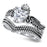 CZ Wedding Engagement Ring Set