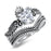 CZ Wedding Engagement Ring Set