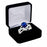 LaRaso & Co Sterling Silver 3 CT Blue Simulated Sapphire CZ White Opal CZ Wedding Ring Set