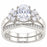 1 Carat Oval Cut CZ Wedding Engagement Ring Set Sterling Silver for Women