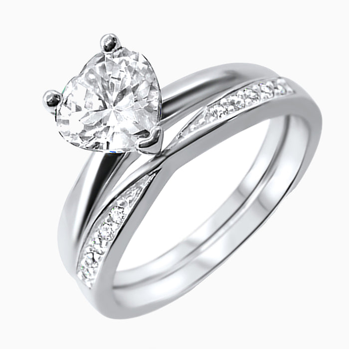 Heart Cut Bridal Ring Set for Women