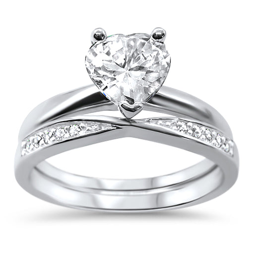 Heart Cut Bridal Ring Set for Women