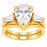 LaRaso & Co 3 CT Pear Cut White CZ 14K Gold Plated Silver Wedding Engagement Ring Set (Copy)