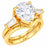 LaRaso & Co 3 CT Pear Cut White CZ 14K Gold Plated Silver Wedding Engagement Ring Set (Copy)