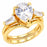 LaRaso & Co 3 CT Pear Cut White CZ 14K Gold Plated Silver Wedding Engagement Ring Set (Copy)