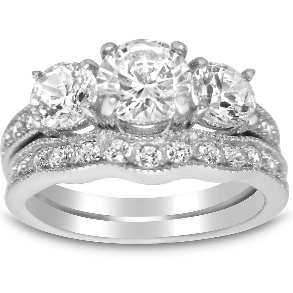 CZ Wedding Engagement Ring Set for Women