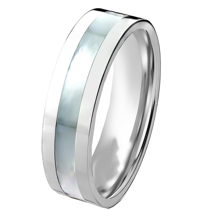 His and Her Sterling Silver Black Titanium Wedding Rings Set