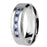 His Her Wedding Ring Set Blue Sapphire CZ Silver Bridal Engagement Set Titanium Wedding Band 10/10