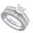 LaRaso & Co His Her Wedding Set TRIO 3 PCS Silver Titanium Wedding Engagement Ring Set