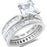 CZ Wedding Engagement Ring Set for Women