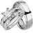 His Her Sterling Silver Titanium Wedding Engagement Ring Set