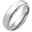 His Her Silver Titanium Wedding Ring Set