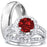 His and Her Wedding Rings, Ruby Red CZ Silver Titanium Wedding Engagement Couples Rings Set