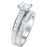 Sterling Silver Princess Cut CZ Wedding Engagement Ring Set