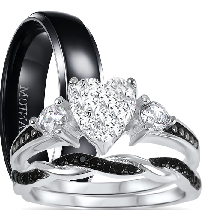 His and Her Wedding Rings Set