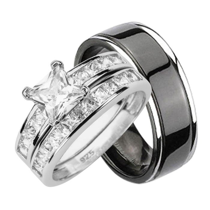 His Her Wedding Ring Set