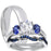 His and Her Simulated Blue Sapphire Sterling Silver Wedding Engagement Ring Set