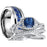 His Hers Silver Titanium Wedding Engagement Ring Set