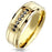 His and Her 14K Gold Plated Silver Steel TRIO Wedding Band Engagement Ring Set