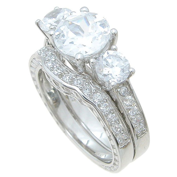 His Her TRIO Wedding Engagement Ring Set