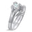Sterling Silver Solitaire CZ Wedding Engagement Ring Set