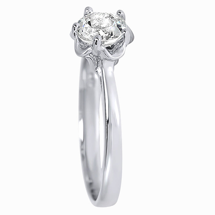 White Topaz Gemstone Engagement Ring for Women