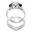 His and Her Simulated Blue Sapphire Wedding Engagement Ring Set in Sterling Silver