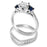 His and Her Simulated Blue Sapphire 3 Piece Wedding Engagement Ring Set