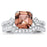 Pink Morganite CZ  Wedding Ring Set for Women Sterling Silver CZ Bridal Set