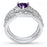 Sterling Silver CZ Wedding Engagement Ring Set