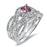 His and Her Simulated Pink Topaz TRIO Wedding Engagement Rings Set in Sterling Silver for Couples