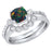 LaRaso & Co 1 Carat Fire Opal Silver Wedding Engagement Ring Set for Women