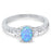 1 Carat 3 Stone Created Opal Engagement Promise Ring for Women