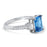 Sterling Silver 3 Stone Simulated Blue Topaz Engagement Promise Ring for Women