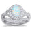 White Opal Wedding Engagement Bridal Ring Set