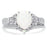 White Opal CZ Wedding Engagement Ring Set
