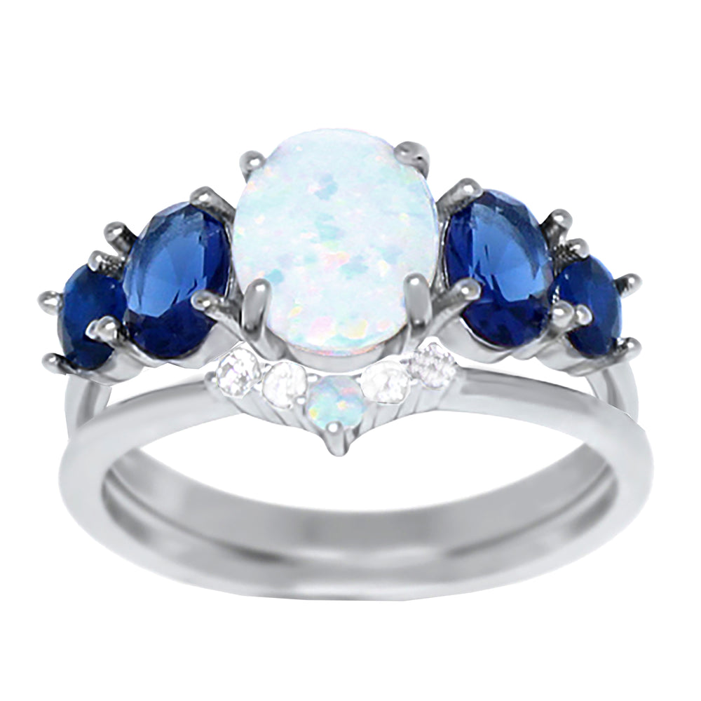 White Opal Engagement Ring for Women