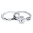 LaRaso & Co 1 Carat Solitaire White Black Simulated Diamond Wedding Engagement Ring Set for Women
