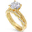 1 Carat Solitaire Wedding Engagement Ring Set 14K Gold Over Sterling Silver
